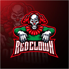 Poster - Red Clown sport mascot 