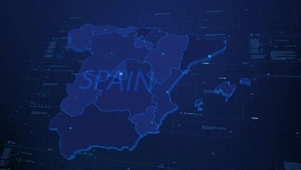 visualization of the map in the virtual space head-up display, spain