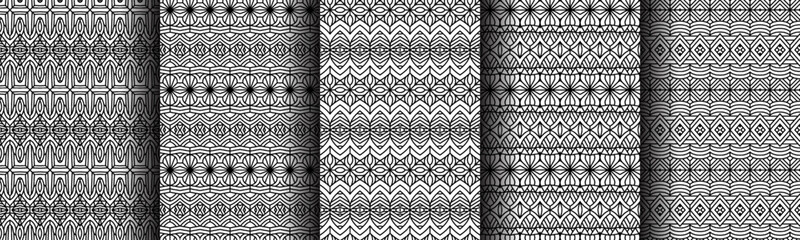 Wall Mural - black geometric ethnic line bundle collection