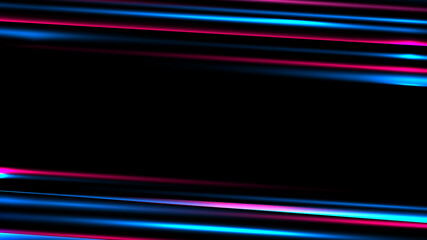 Wall Mural - abstract blue and red neon lighting speed blurred motion effect on black background
