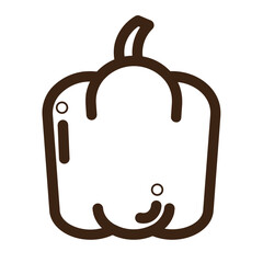 Poster - bell paprika pepper vegetable outline icon