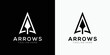 Initial Letter A Arrow with Arrowhead for Archer Archery Outdoor Apparel Gear Hunter logo design template
