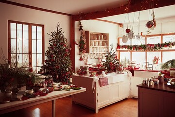 kitchen at christmas holiday season