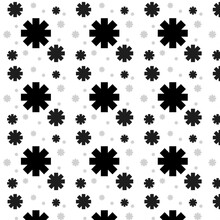 Asterisk Seamless Pattern On White Background. Black On White. Simple Texture. Sketchy Style. For Fabrics, Wrapping Paper, Wallpaper.