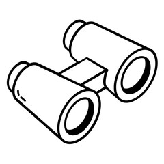Canvas Print - Check out outline isometric icon of binoculars