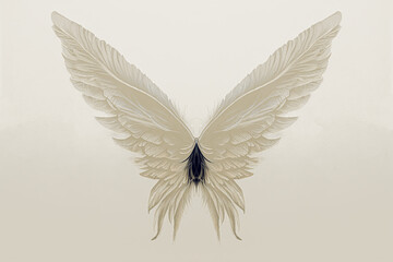 Poster - Beautiful multicolored bird feathers, digital illustration.