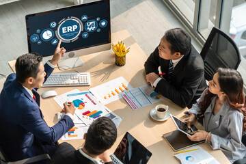 Poster - erp enterprise resource planning software for modish business to plan the marketing strategy
