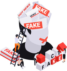 Fake News Head Composition