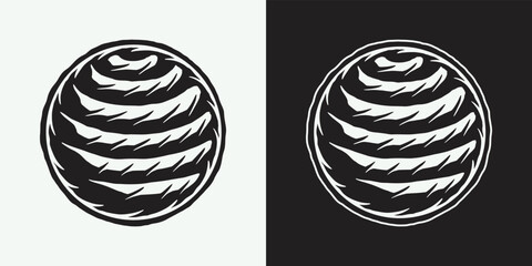 Wall Mural - Vintage retro space galaxy planet. Can be used for logo, badge, label. mark, poster or print. Monochrome Graphic Art. Vector Illustration. Woodcut lincut old stylization.