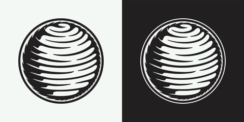 Wall Mural - Vintage retro space galaxy planet. Can be used for logo, badge, label. mark, poster or print. Monochrome Graphic Art. Vector Illustration. Woodcut lincut old stylization.