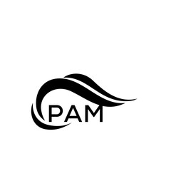 Poster - PAM letter logo. PAM blue image. PAM Monogram logo design for entrepreneur and business. PAM best icon.
