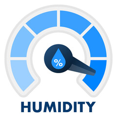 Humidity weather sensor. Water level, rate. Vector stock illustration