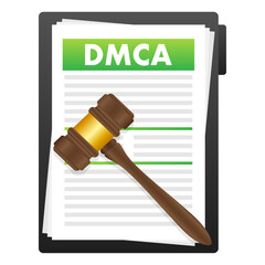 Canvas Print - DMCA - Digital Millennium Copyright Act. Copywriter and freelancer. Intellectual property. Vector stock illustration.