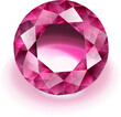 Sparkling ruby on white background - realistic pink diamond illustration