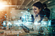 © Angelo J/peopleimages.com - Internet , networking and digital transformation with woman and tablet for global communication, website and technology abstract. Big data, iot future and cloud computing innovation with employee