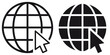 © fotohansel - ofvs186 OutlineFilledVectorSign ofvs - globe mouse click cursor vector icon . pointer . cyberspace . cyber attack . isolated transparent . black outline and filled version . AI 10 / EPS 10 . g11525