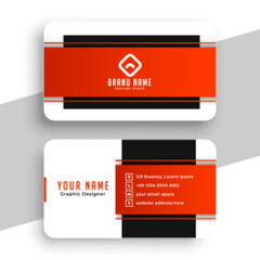 Poster - Corporate black and red office business card template vector