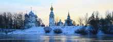 Winters In Vologda River Landscape Cathedral Orthodox Christmas Russia