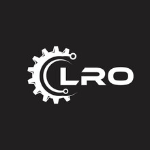 LRO Letter Technology Logo Design On Black Background. LRO Creative Initials Letter IT Logo Concept. LRO Setting Shape Design.
