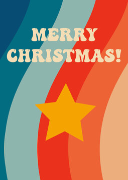 Vintage Christmas card. Vector illustration