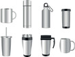 Stainless steel vector travel mug collection