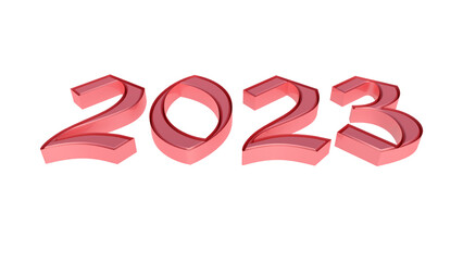 Poster - Pink 3d number 2023. New year and christmas.