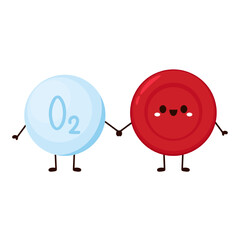 Red blood cell character design. Red blood cell vector. free space for text. Water symbol vector.