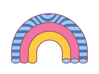 Aufkleber - Psychedelic rainbow concept. Dream, imagination and fantasy. hallucinations and paranoia. Hippie era, back to 80s and 90s. Graphic element for printing on fabric. Cartoon flat vector illustration