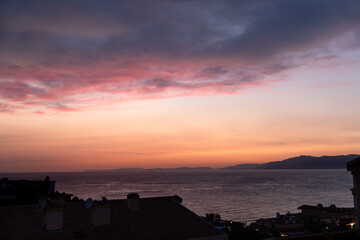 Wall Mural - Sunset over the city