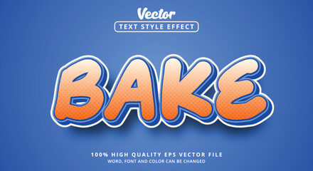 Poster - Editable text effect, Bake text with colorful style and combination color with modern style
