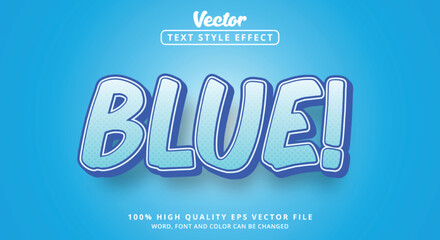 Poster - Editable text effect, Blue text with color blue and modern style and light color