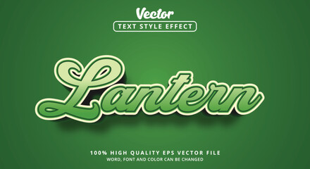 Poster - Editable text effect, Lantern text with color green and white vintage style