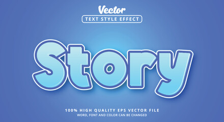 Poster - Editable text effect, Text Story with modern style and color light blue