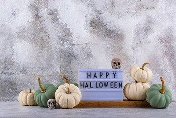 Wall Mural - Elegant Halloween with white pumpkin