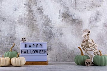 Wall Mural - Elegant Halloween with white pumpkin
