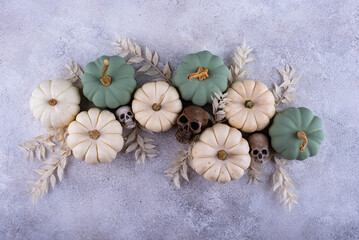 Wall Mural - Elegant Halloween with white pumpkin
