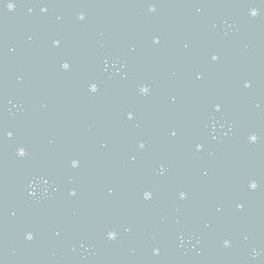 Wall Mural - Christmas snowflakes pattern, greeting card.