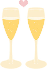 champaign glasses clipart wedding ornament decoration