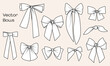 © MoJX.Studio - Collection of vector graphical decorative bows. Bundle of hand drawn isolated holiday gift ribbons.