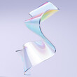 Wavy glass chromatic effect gradient abstract shape 3d rendering