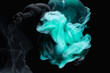 Emerald abstract background, luxury smoke, acrylic paint underwater explosion, cosmic swirling aquamarine ink
