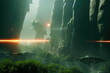 © Ecleposs - Alien Planet sci-fi outer space encounter wallpaper 3D Illustration with copy space