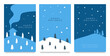 winter snow season pine tree blue Holiday invitation background template card design wallpaper