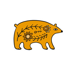 Poster - Cute cartoon bear. Hand-drawn vector illustration in Scandinavian style