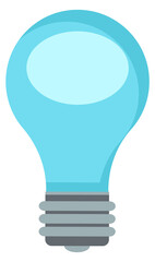 Canvas Print - Blue lightbulb icon. Cartoon lamp. Idea symbol