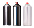 A spray can with different lighting on an isolated background.