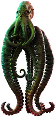 Wall Mural - Green tentacled horror 3D illustration	
