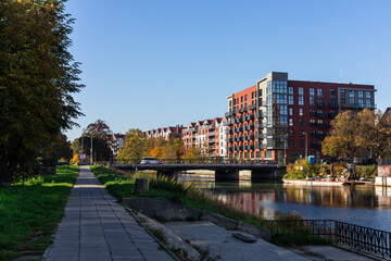 New houses on the Motlawa River in Gdansk