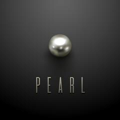 Wall Mural - elegant template with white pearl on dark background.
