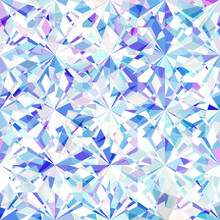 Seamless Iridescent Diamond Pattern - Vector Illustration Of Crystallic Colorful Background